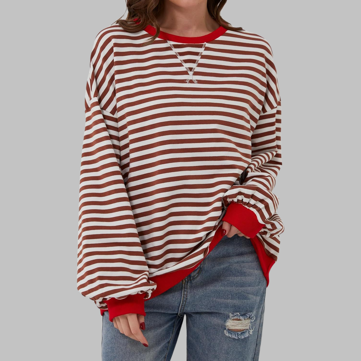 Penelope | Oversized Striped Sweatshirt
