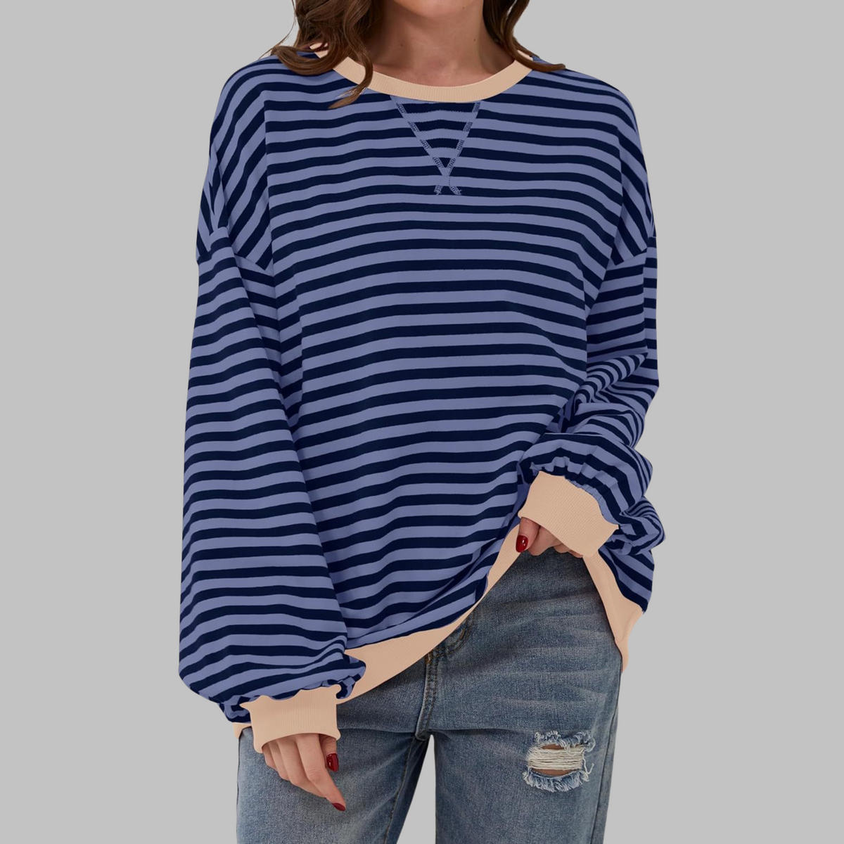 Penelope | Oversized Striped Sweatshirt