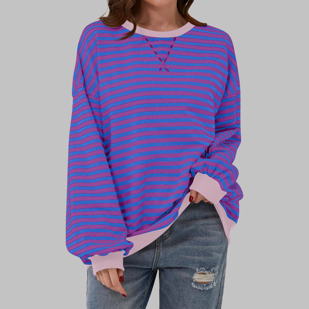 Penelope | Oversized Striped Sweatshirt