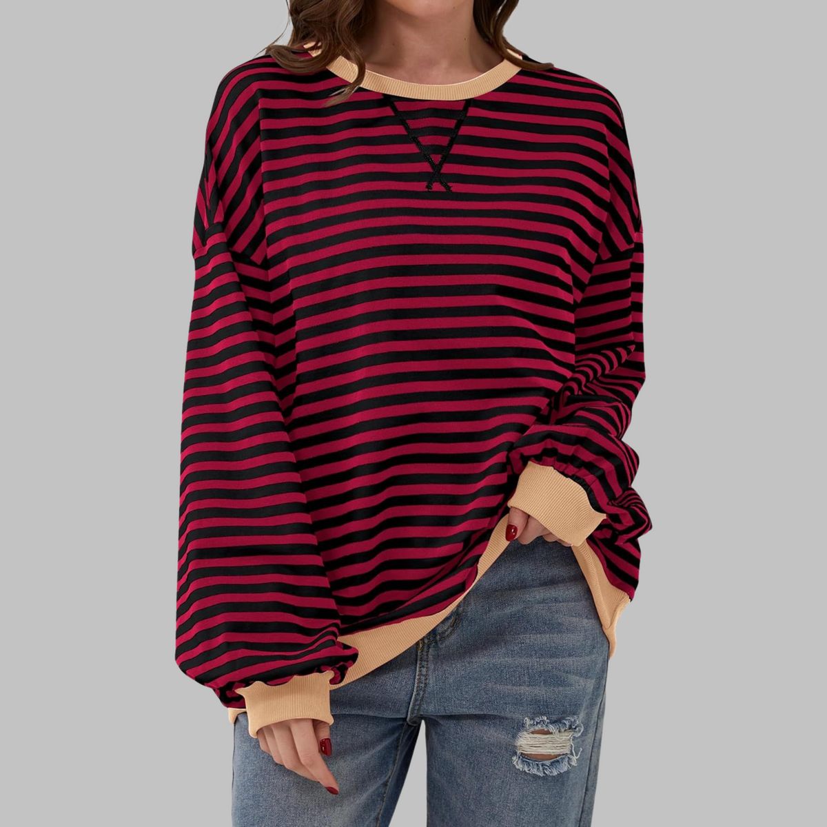 Penelope | Oversized Striped Sweatshirt