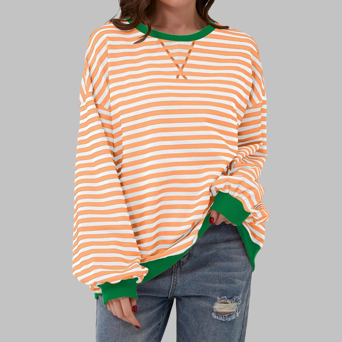 Penelope | Oversized Striped Sweatshirt