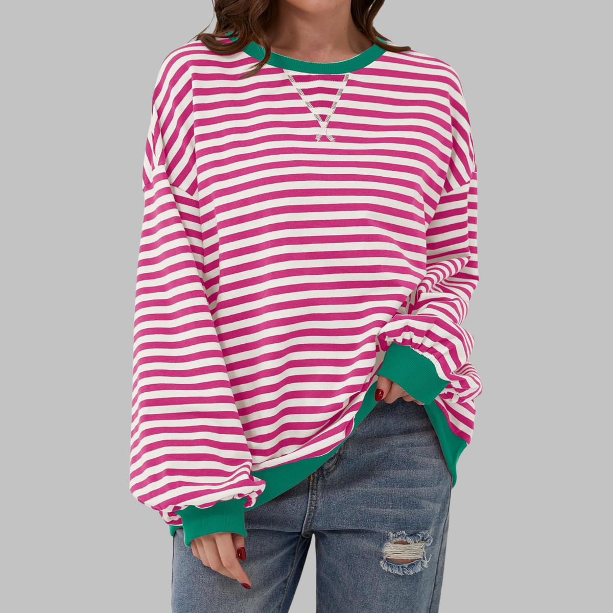 Penelope | Oversized Striped Sweatshirt