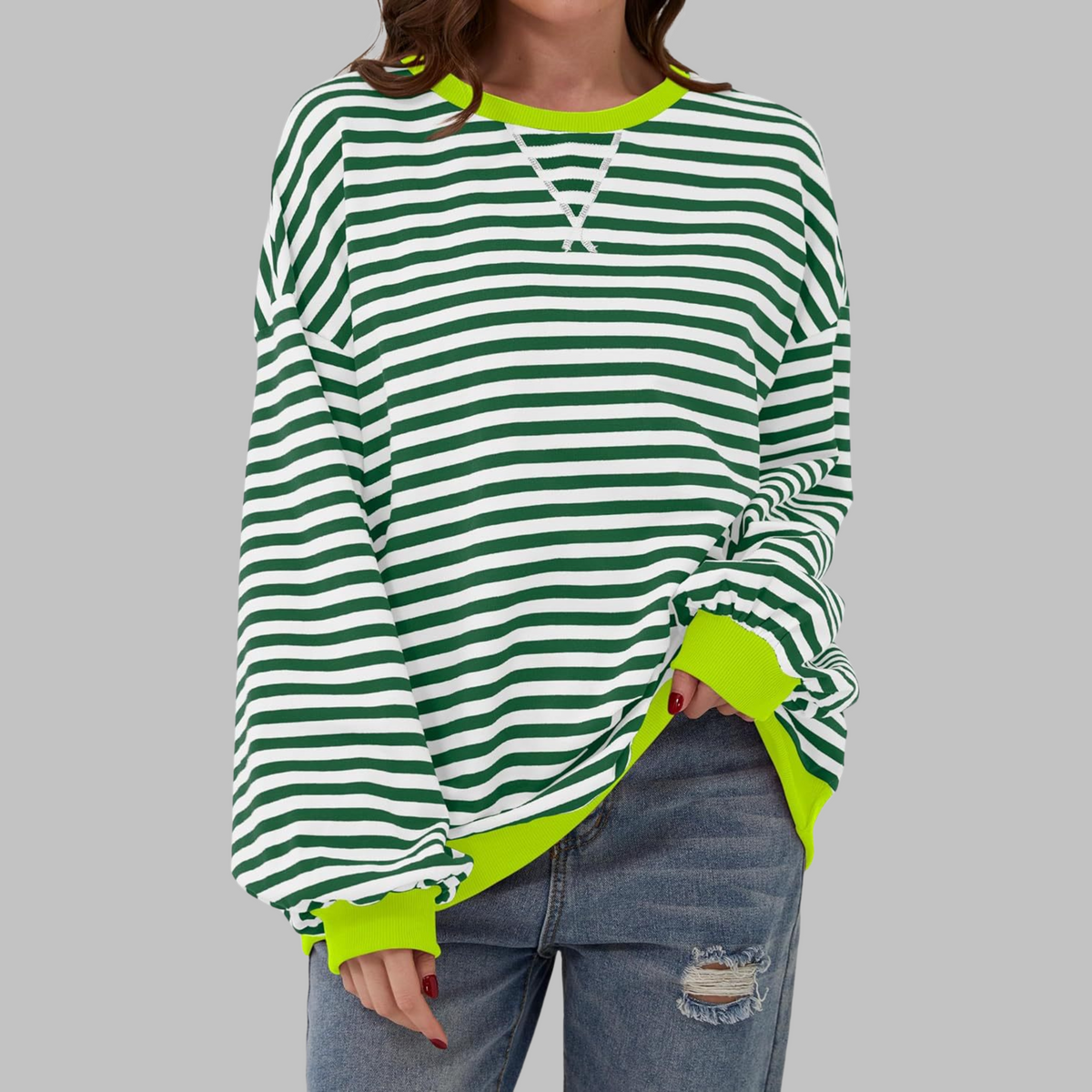 Penelope | Oversized Striped Sweatshirt