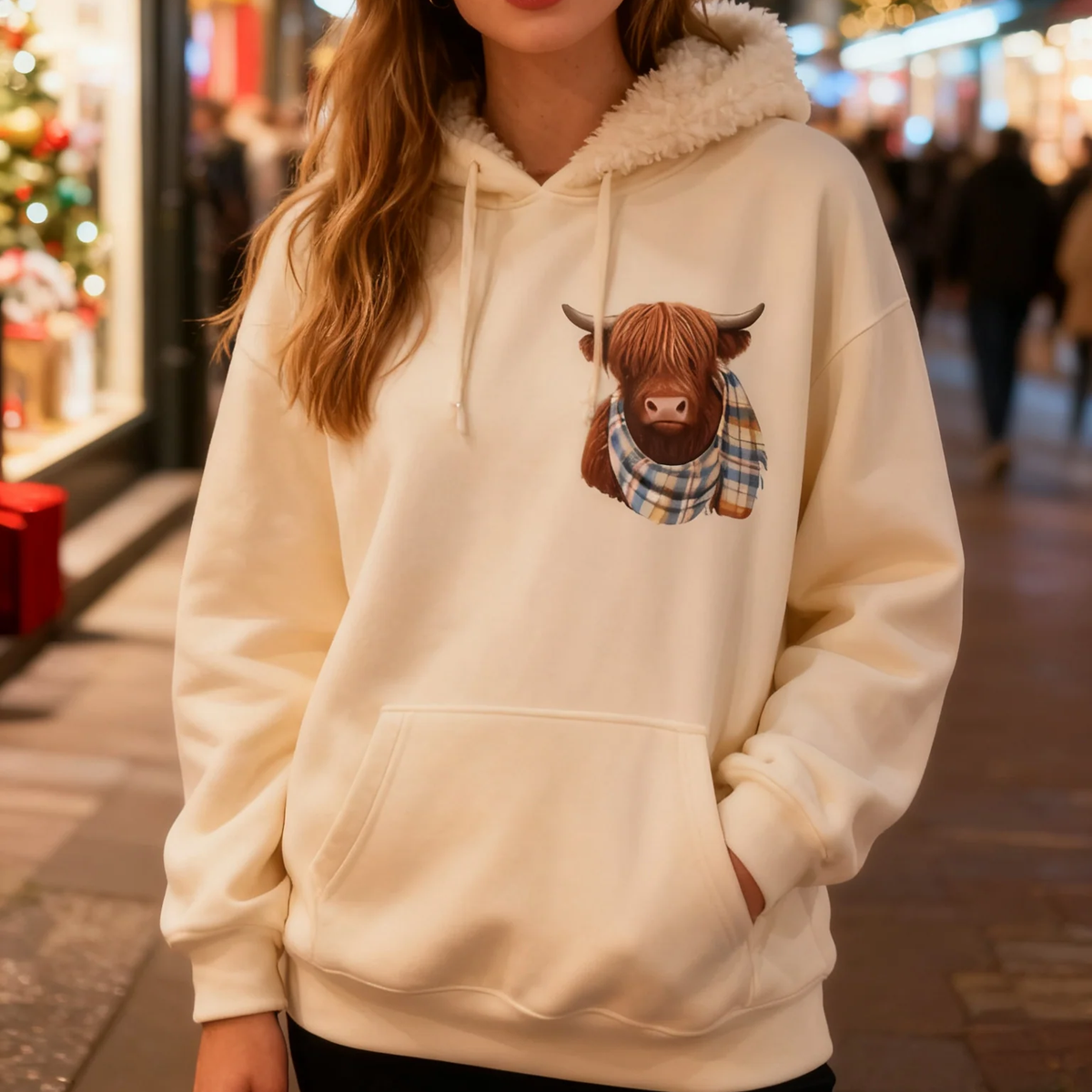 Maisie | Highland Cow Fleece Hoodie