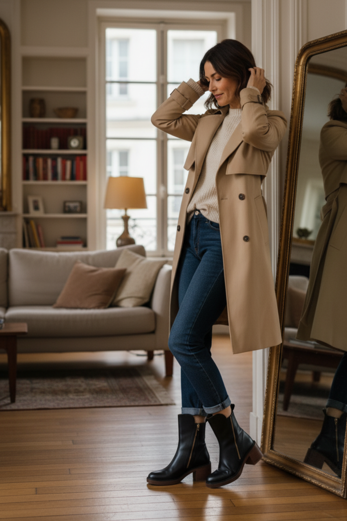 Penelope | Leather Block-Heel Boots