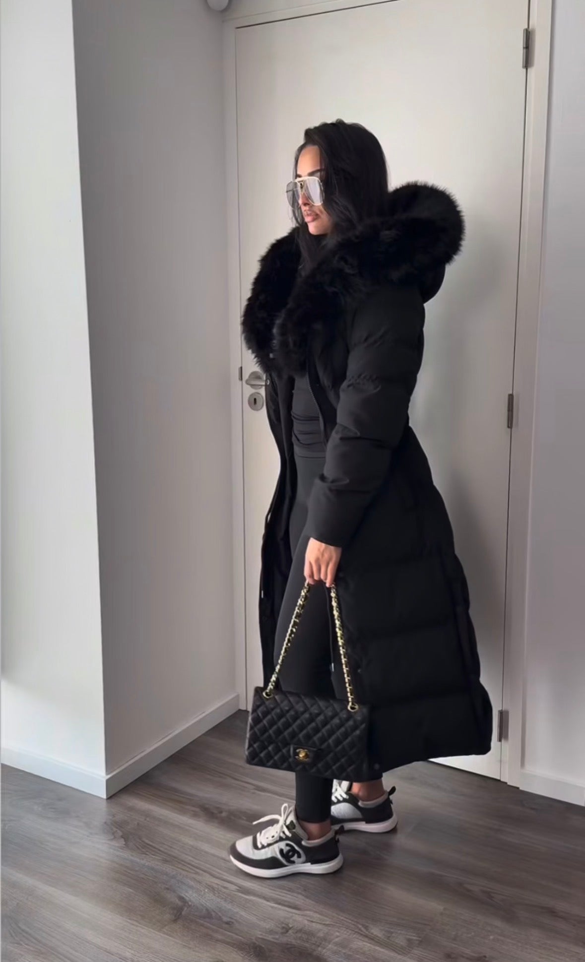 Louisa | Long Faux-Fur Hooded Puffer Coat
