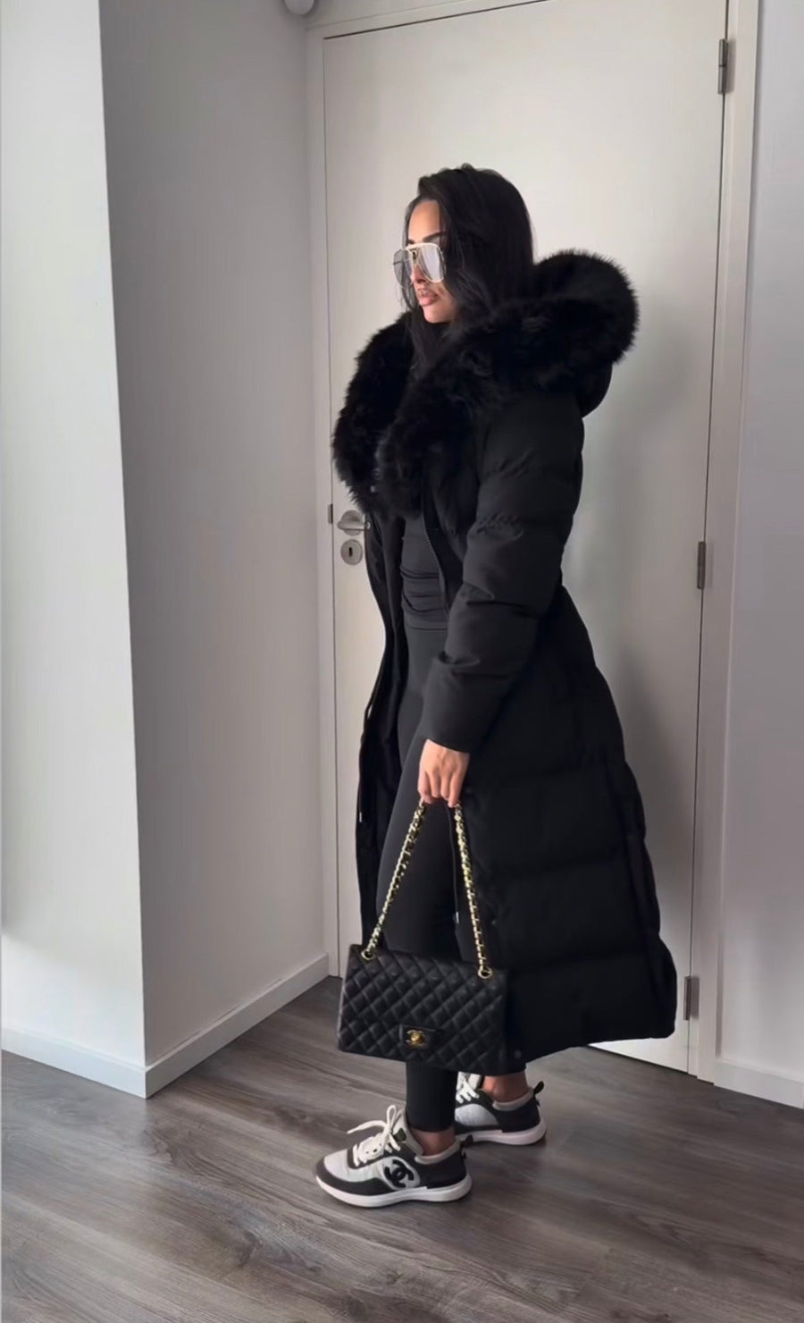 Louisa | Long Faux-Fur Hooded Puffer Coat