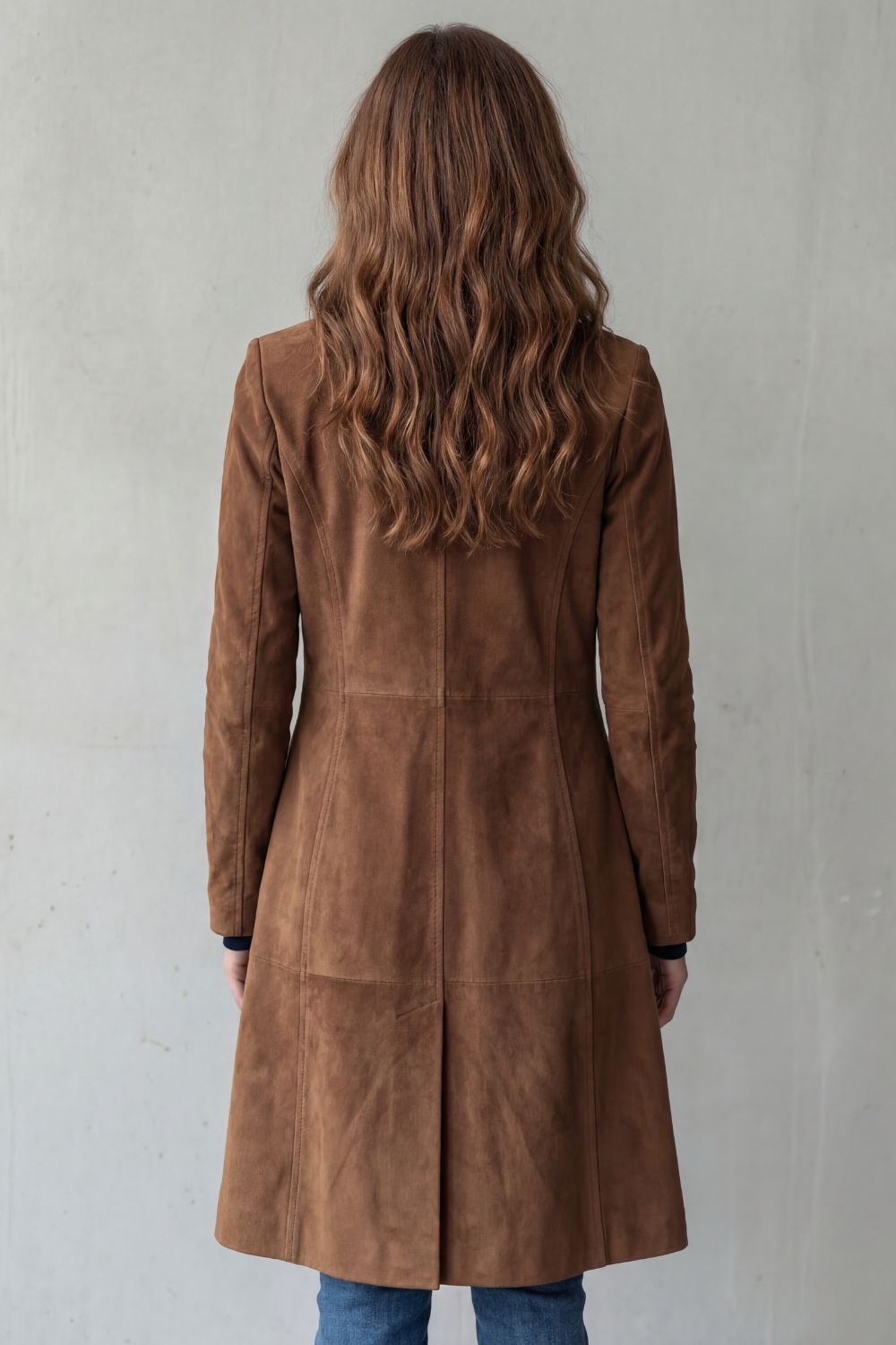 Diana | Vintage Suede-Finish Long Coat