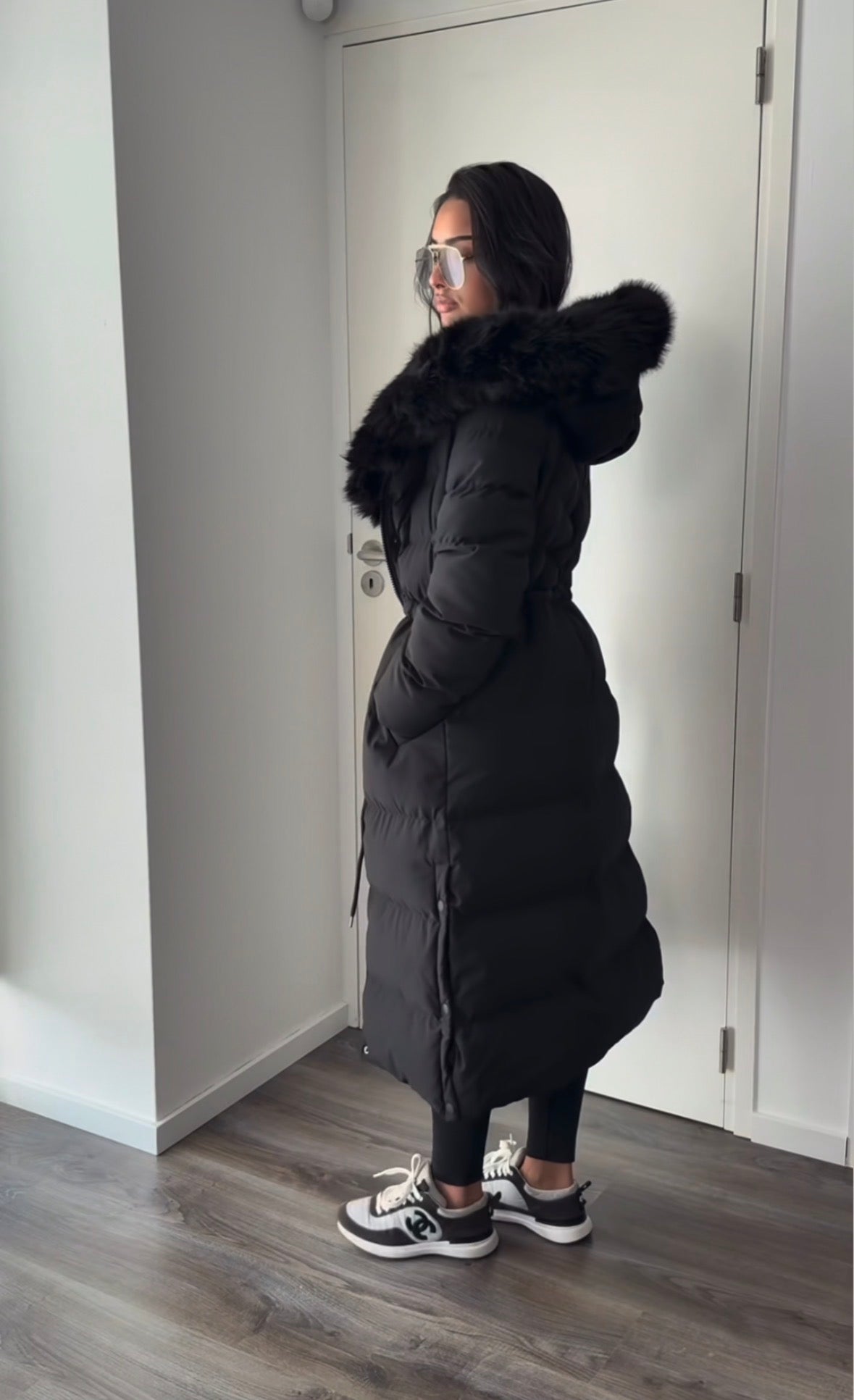 Louisa | Long Faux-Fur Hooded Puffer Coat