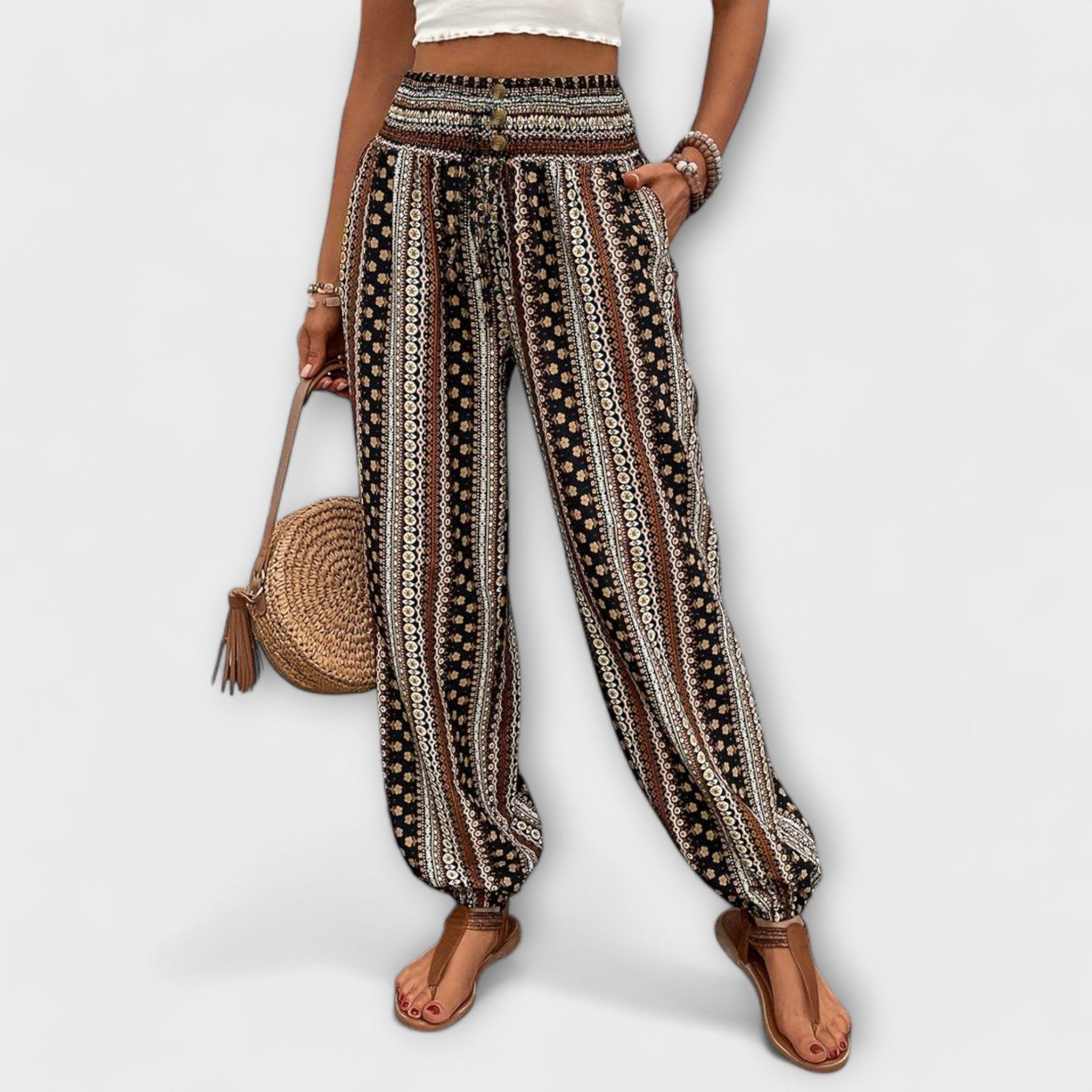 Scarlett - Trousers With Ethnic Graphic