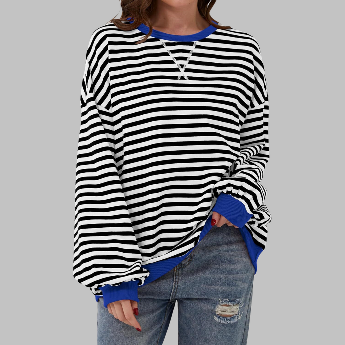 Penelope | Oversized Striped Sweatshirt