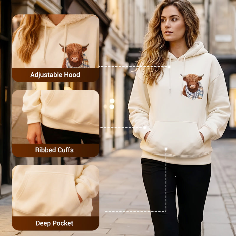 Maisie | Highland Cow Fleece Hoodie
