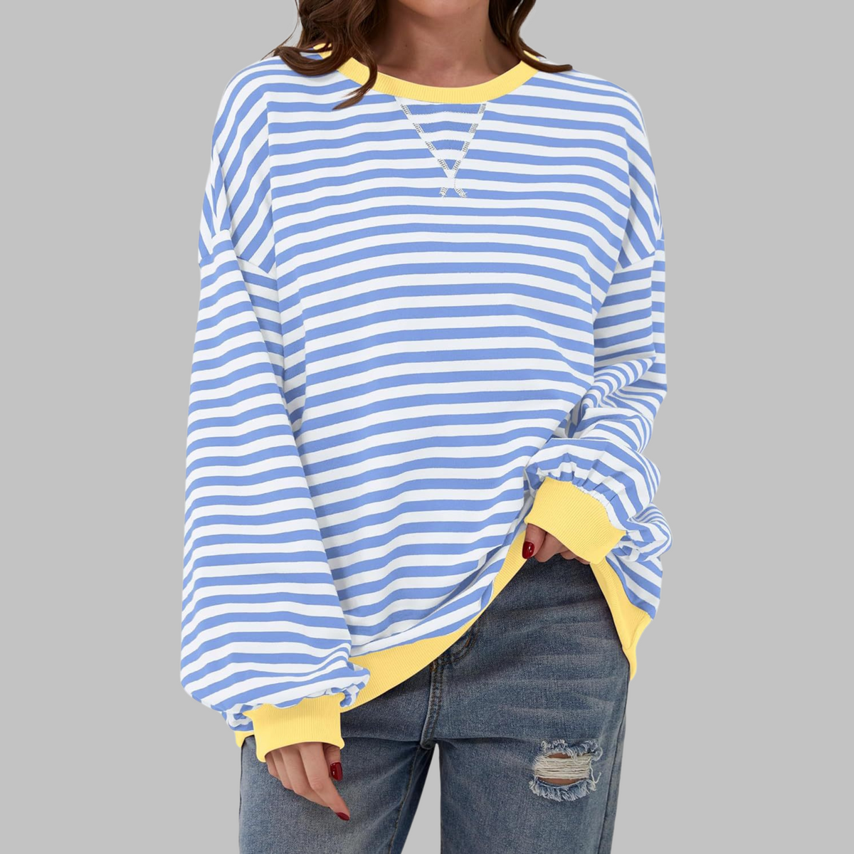 Penelope | Oversized Striped Sweatshirt