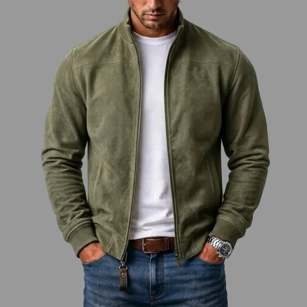 Micheal | Suede Bomber Jacket