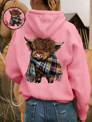 Maisie | Highland Cow Fleece Hoodie