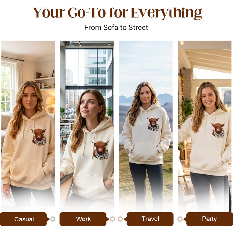 Maisie | Highland Cow Fleece Hoodie