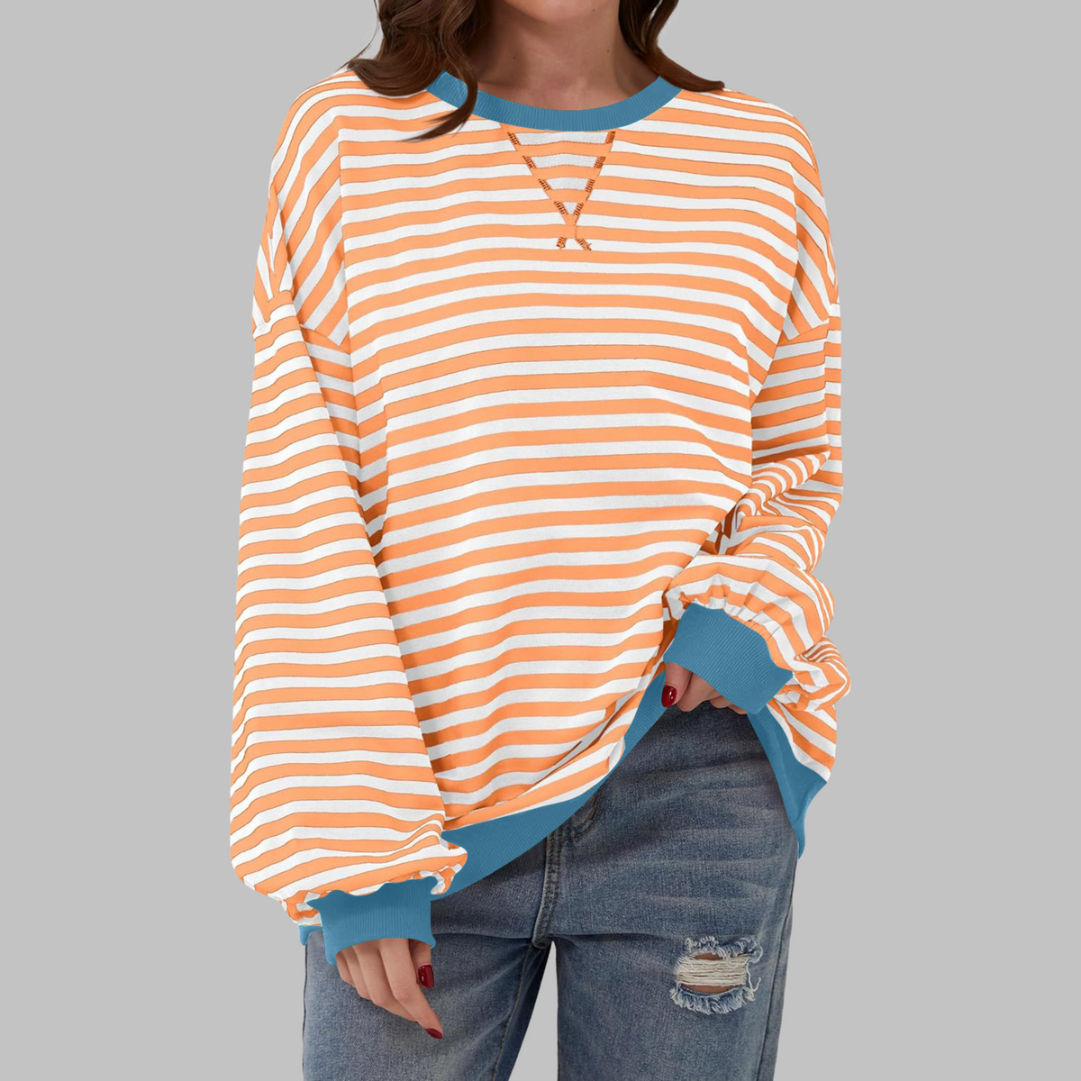 Penelope | Oversized Striped Sweatshirt