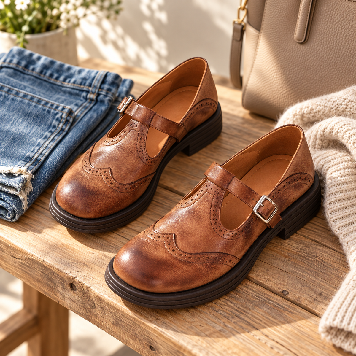 Madeleine | Classic T-Bar Shoes