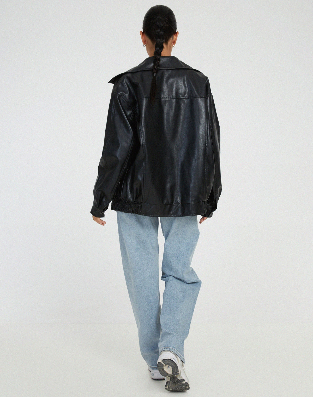 Sophia | Oversized Faux Leather Jacket