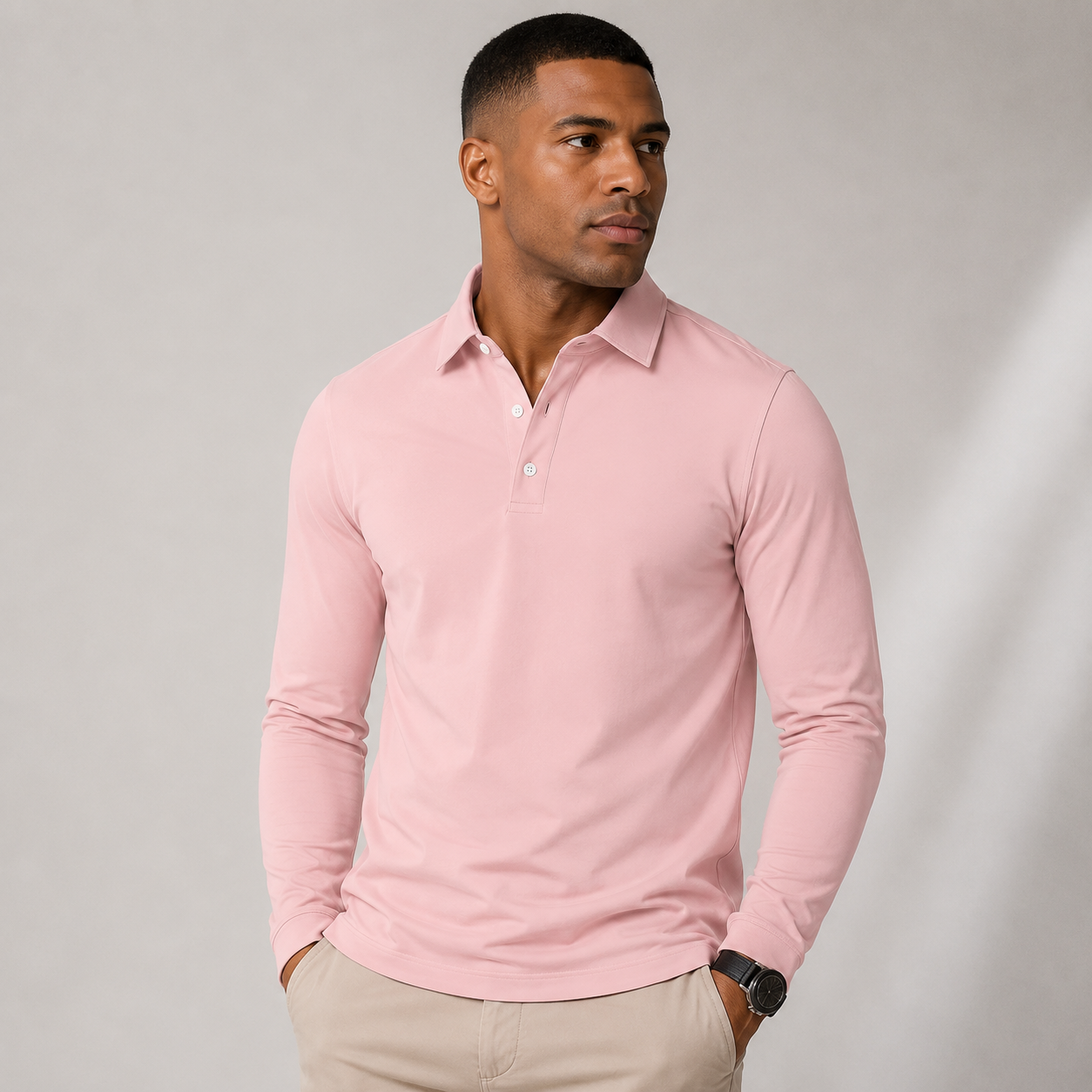 Long Sleeve Polo with Classic Collar
