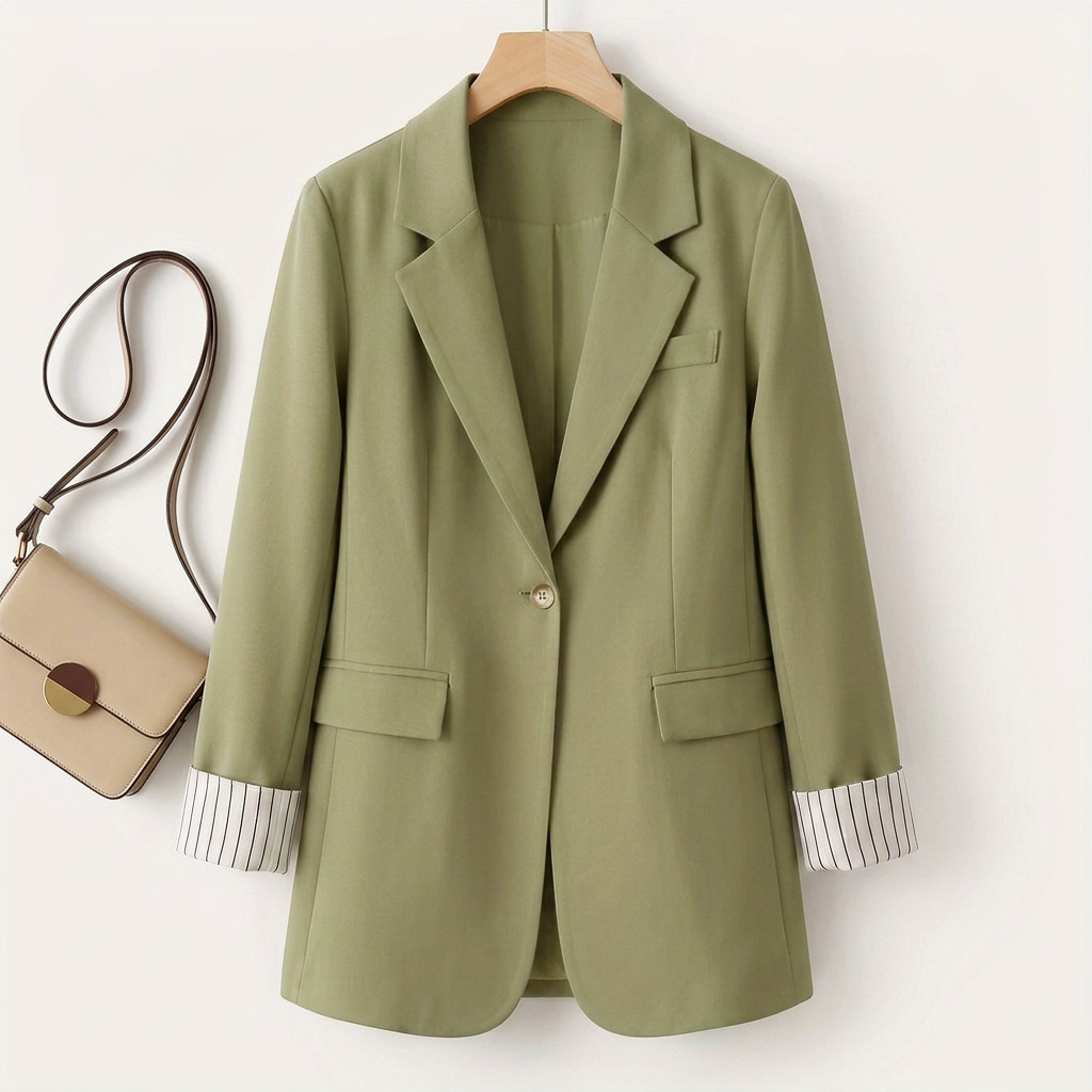 Gillian - Classy Button Front Long Sleeve Office Blazer Coat