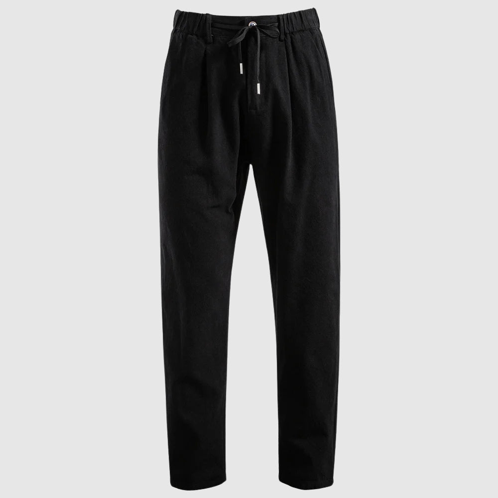 Men's Linen Trousers Wide Leg Drawstring Elastic Waist Breathable Summer Holiday Beach Casual Otis