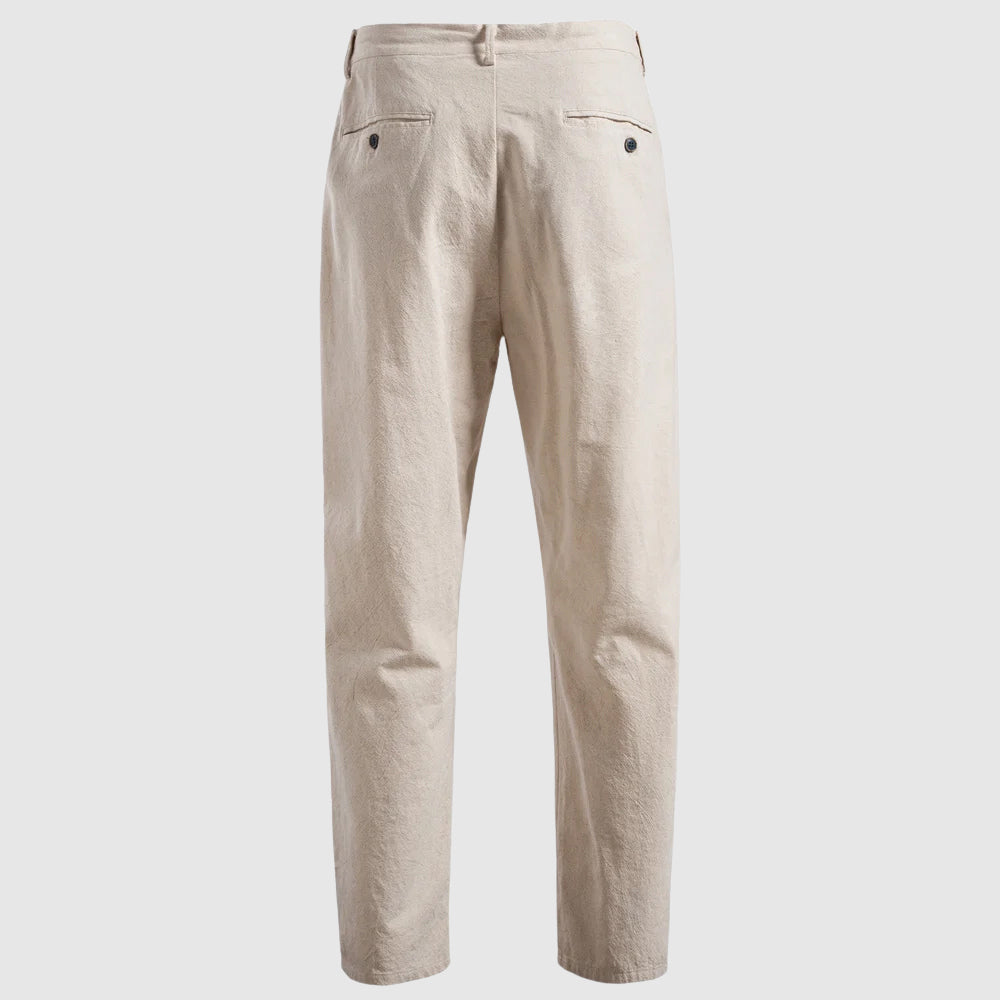 Men's Linen Trousers Wide Leg Drawstring Elastic Waist Breathable Summer Holiday Beach Casual Otis