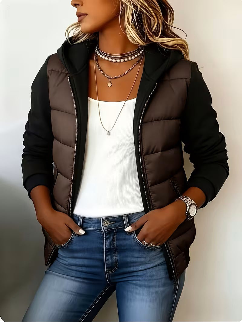 Nina | Quilted Colour-Block Hooded Jacket