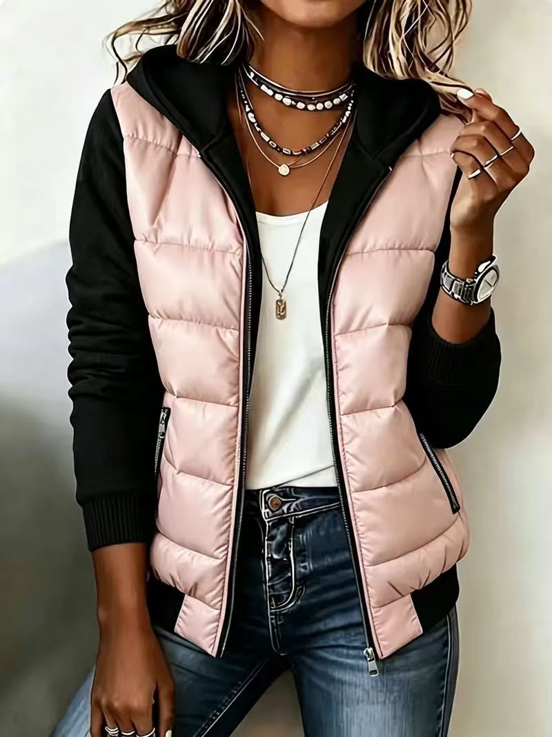 Nina | Quilted Colour-Block Hooded Jacket