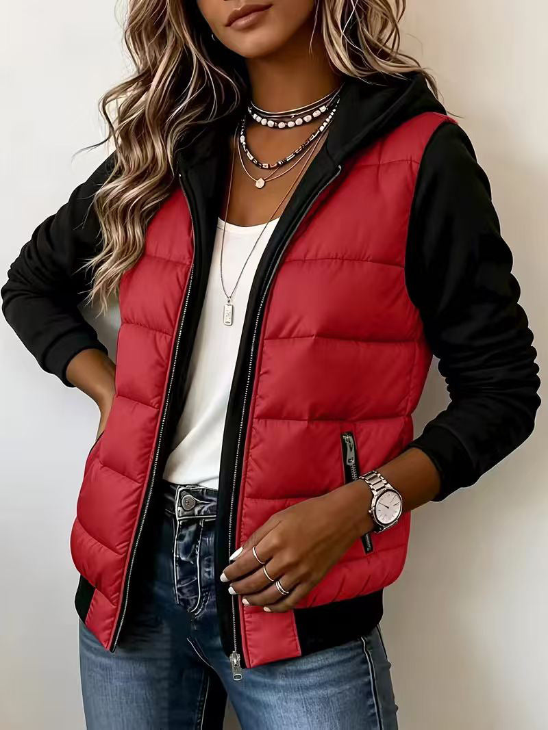 Nina | Quilted Colour-Block Hooded Jacket