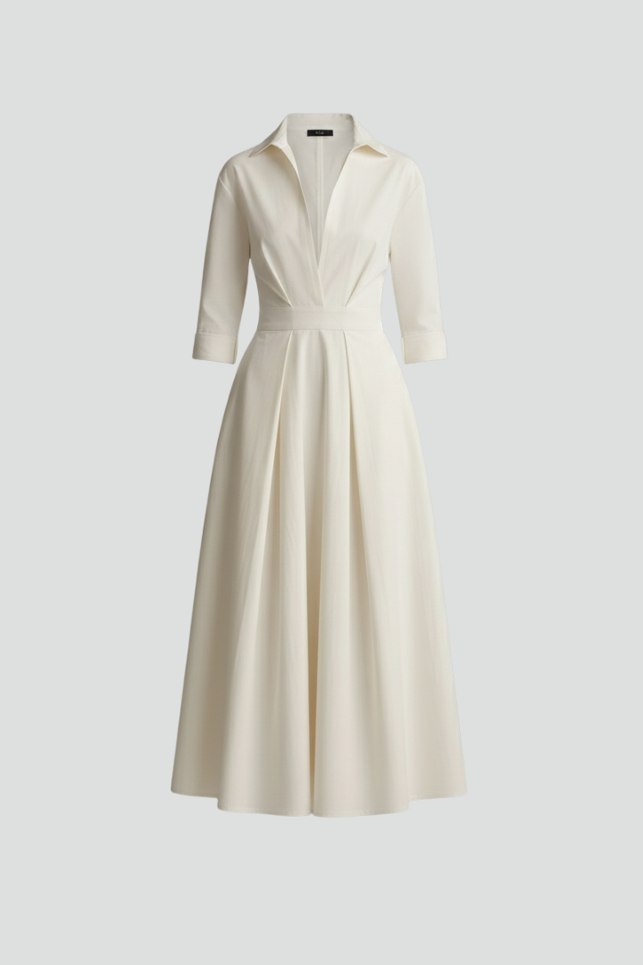 Sarah | Women’s Button Front Collared Midi Dress