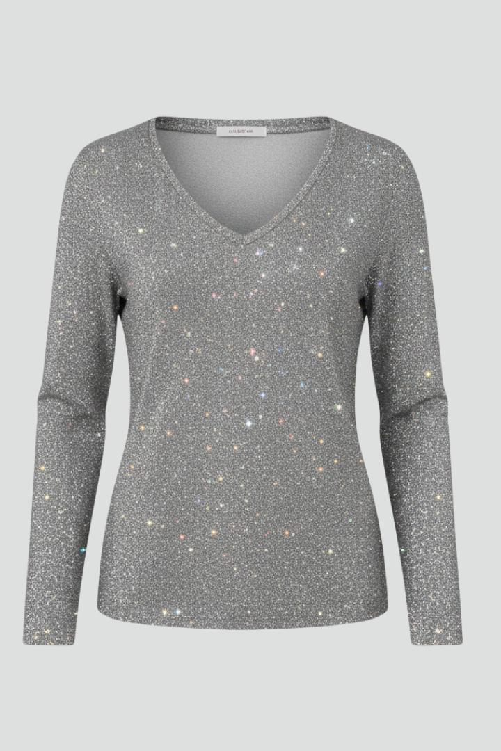 Samantha | Women’s Sequin V-Neck Long Sleeve Jumper