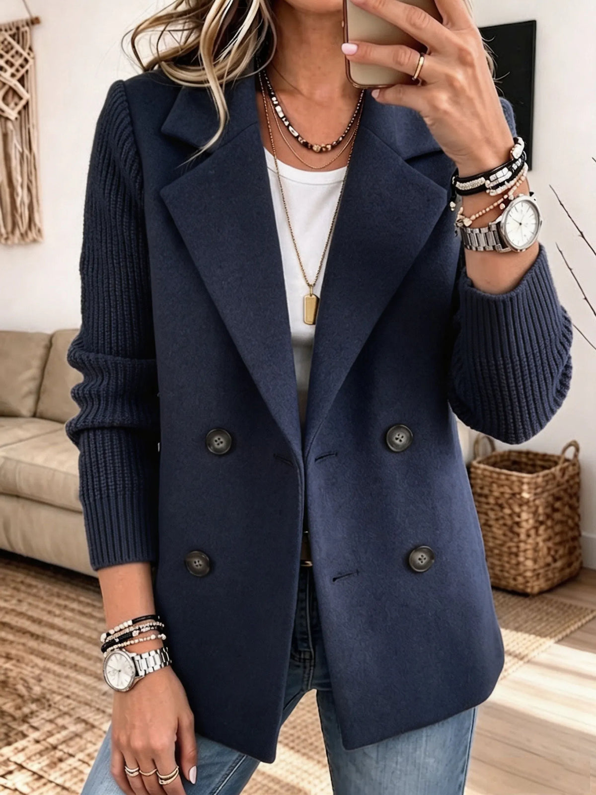 Carla | Blazer with Knitted Sleeves