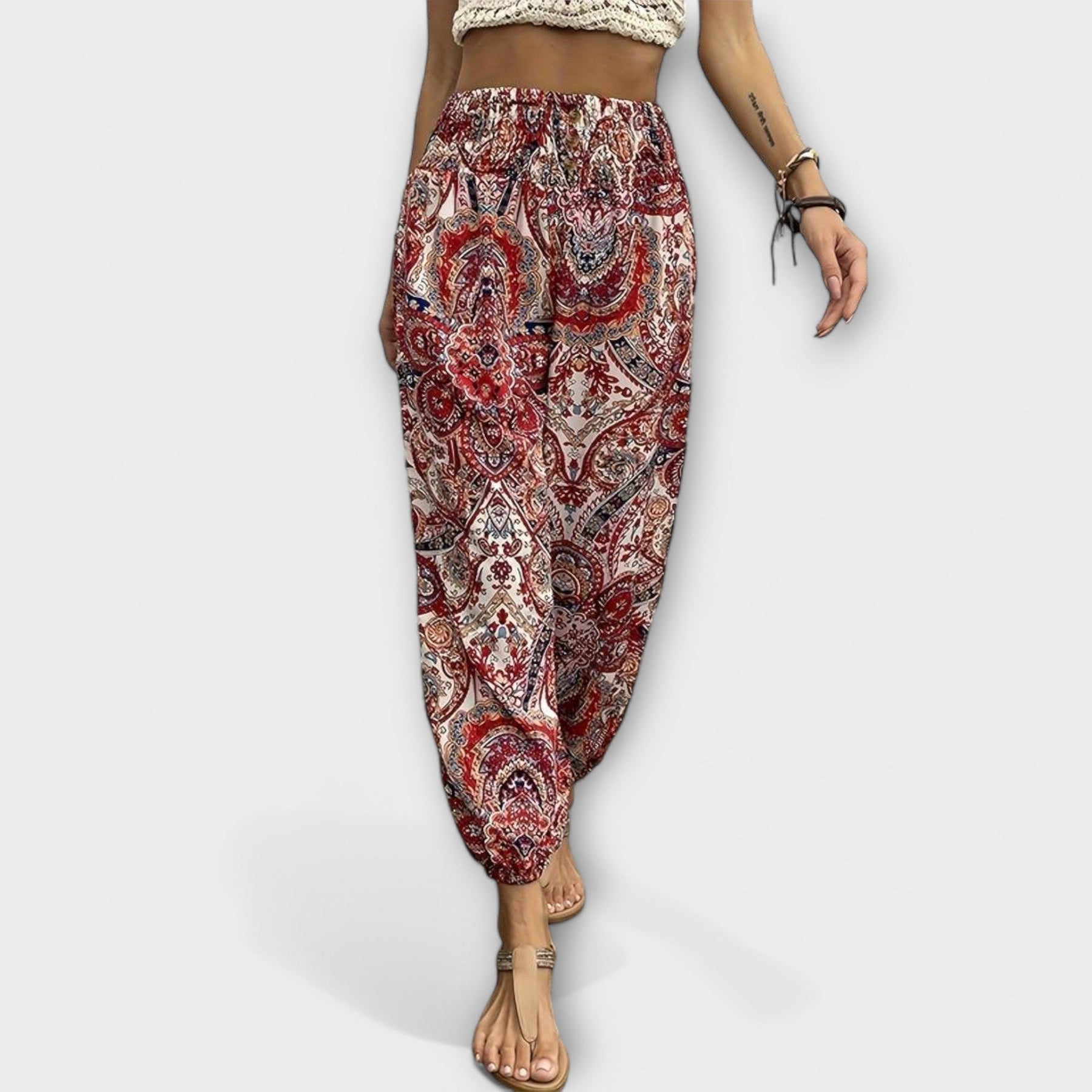 Scarlett - Trousers With Ethnic Graphic