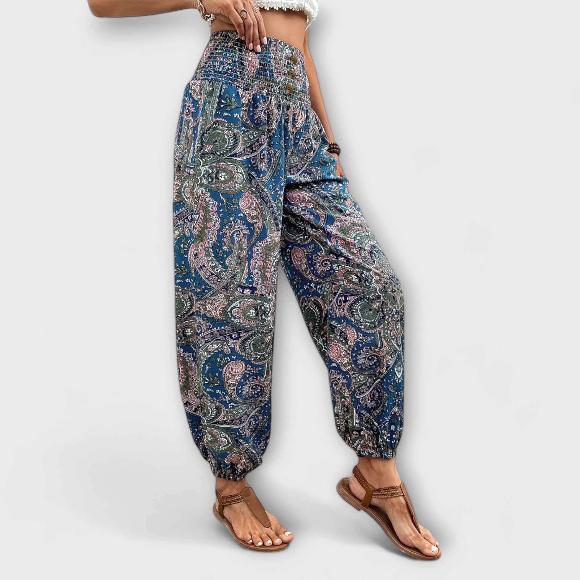 Scarlett - Trousers With Ethnic Graphic