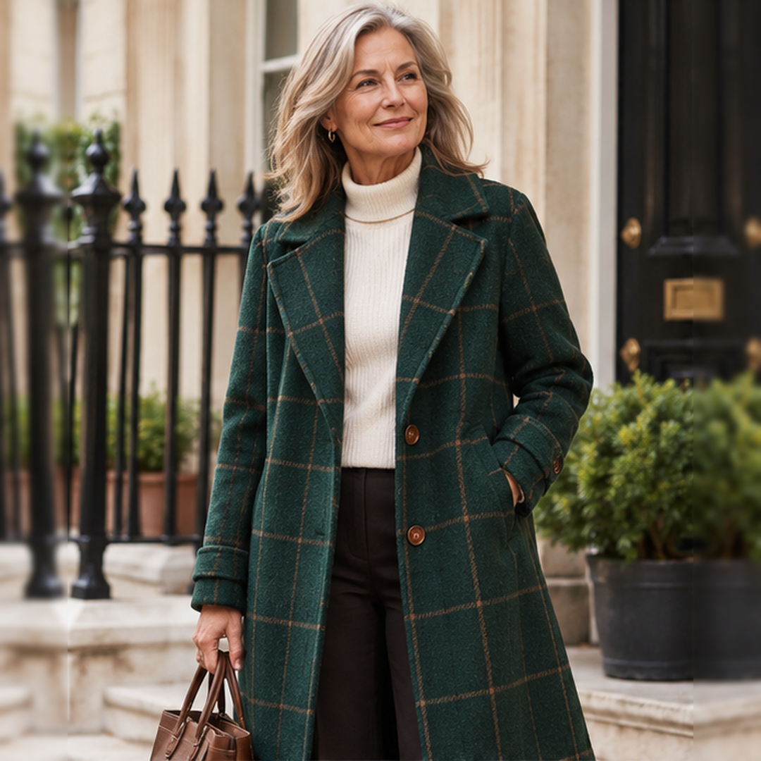 Elena – Classic Checked Coat