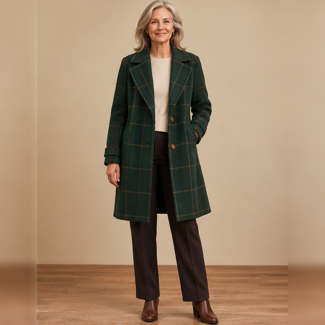 Elena – Classic Checked Coat