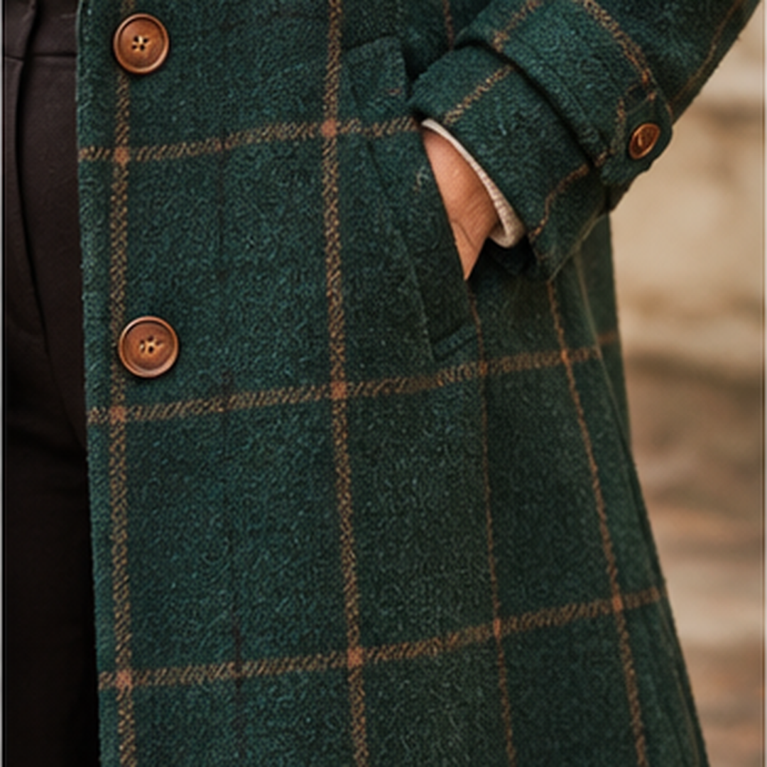 Elena – Classic Checked Coat