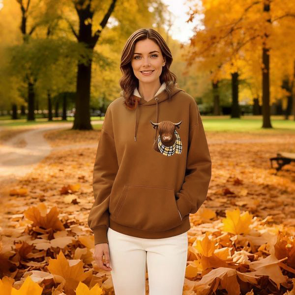 Maisie | Highland Cow Fleece Hoodie