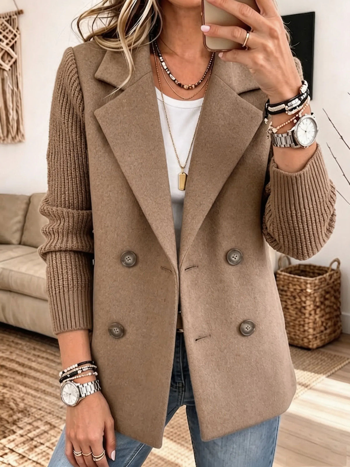 Carla | Blazer with Knitted Sleeves