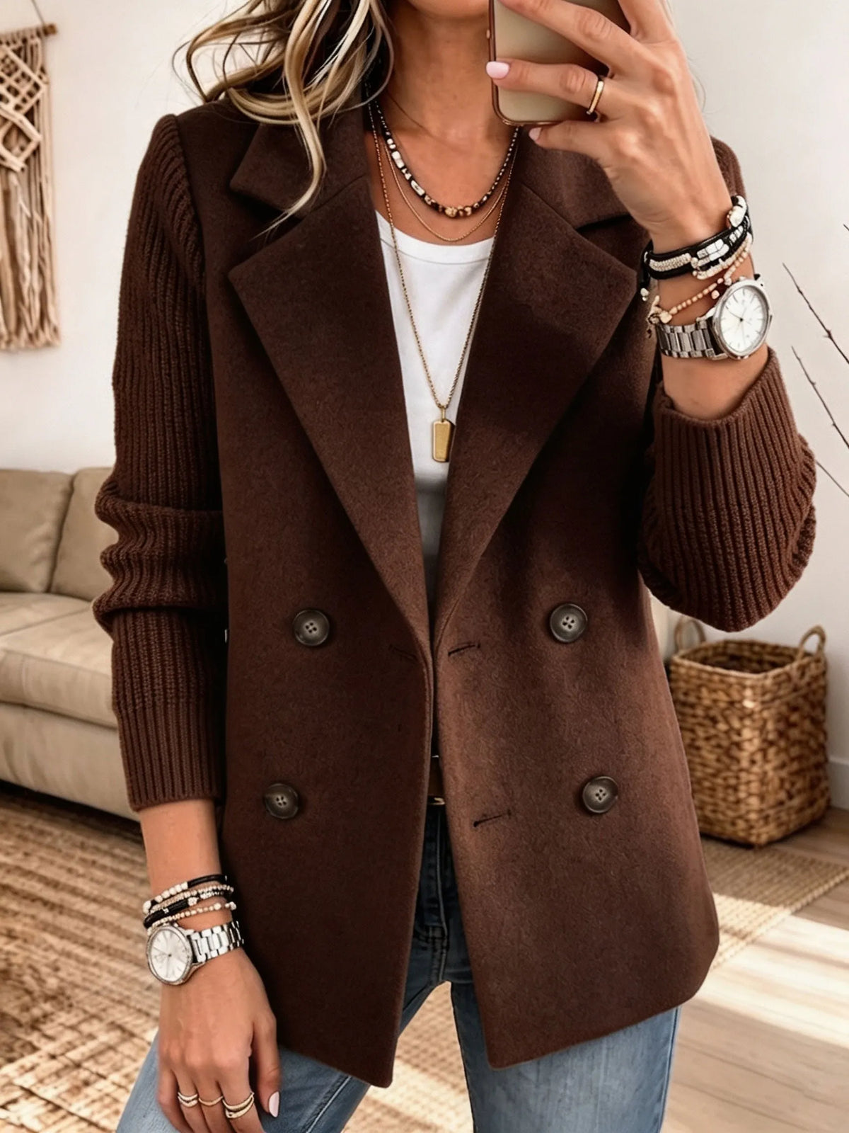 Carla | Blazer with Knitted Sleeves