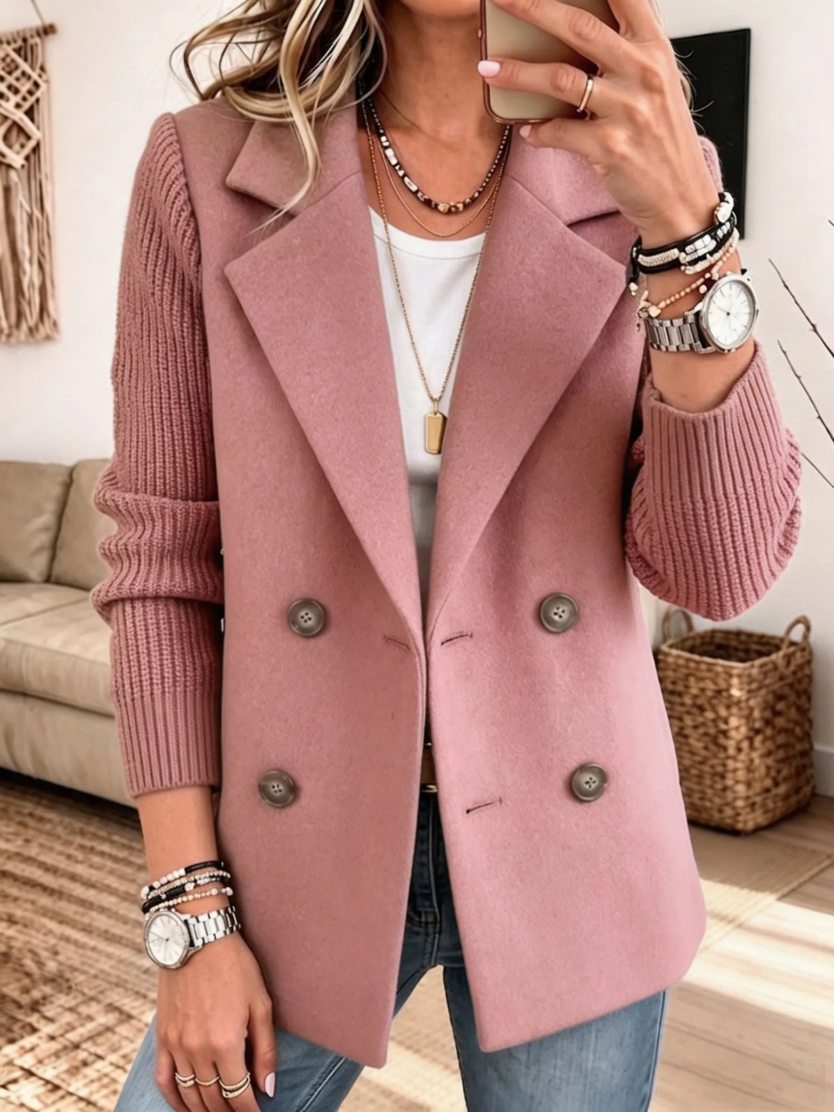 Carla | Blazer with Knitted Sleeves