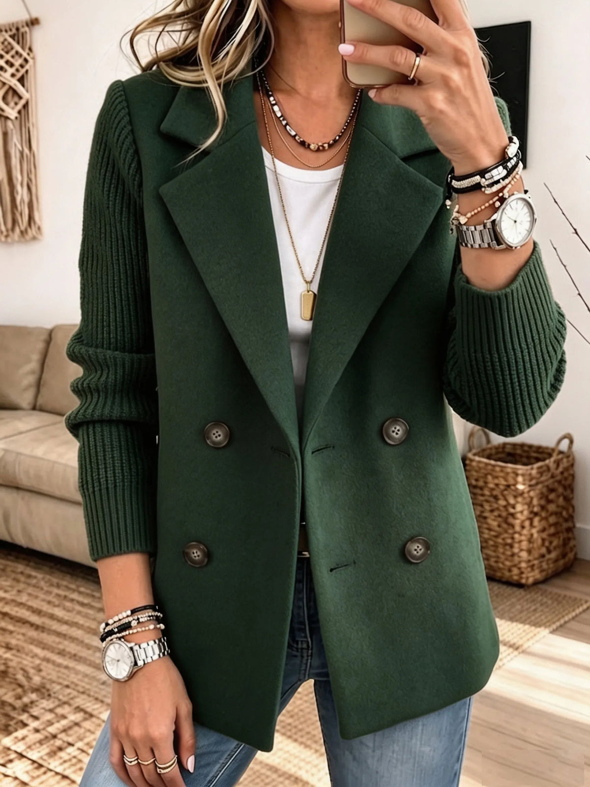 Carla | Blazer with Knitted Sleeves