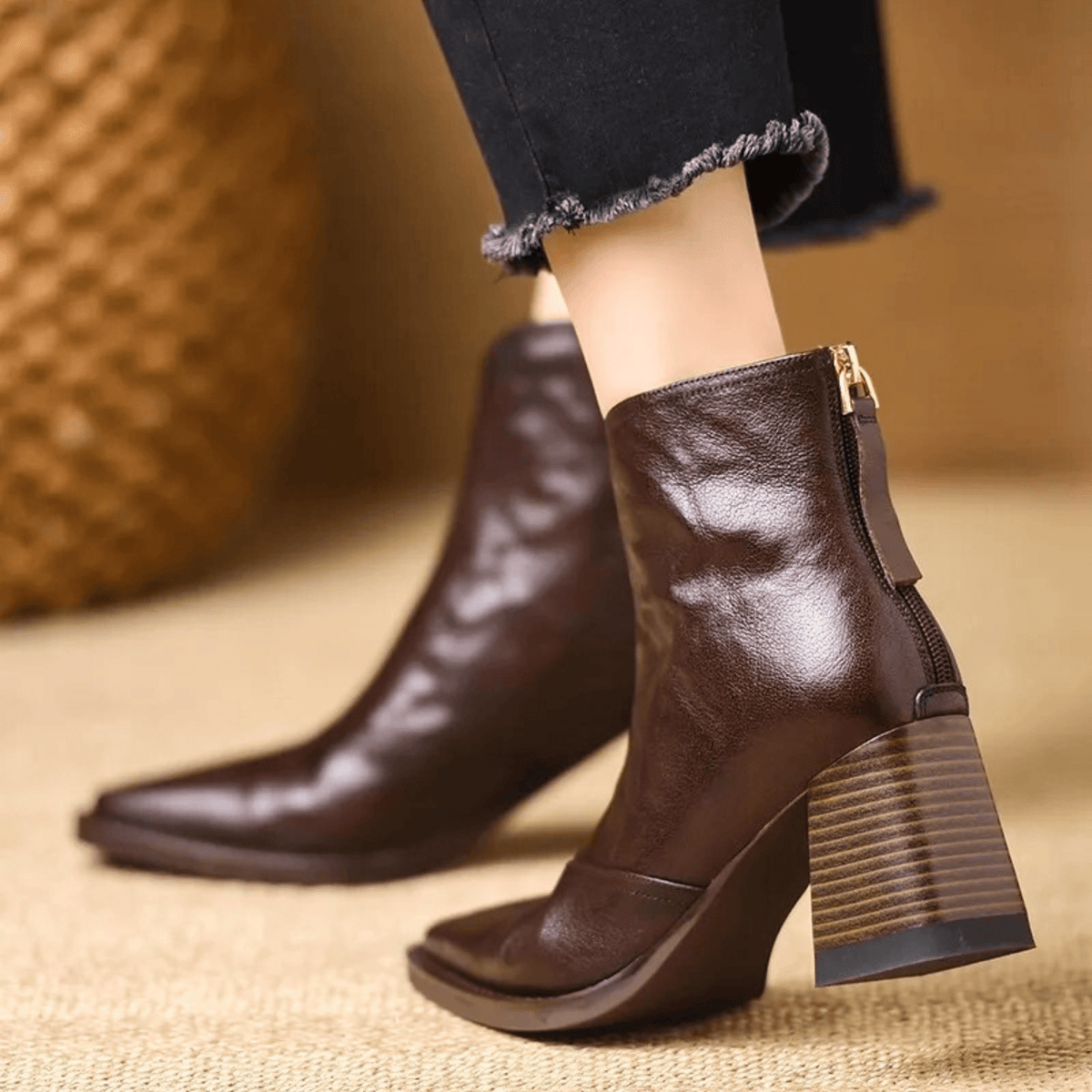 Margaret | Elegant Block-Heel Ankle Boots