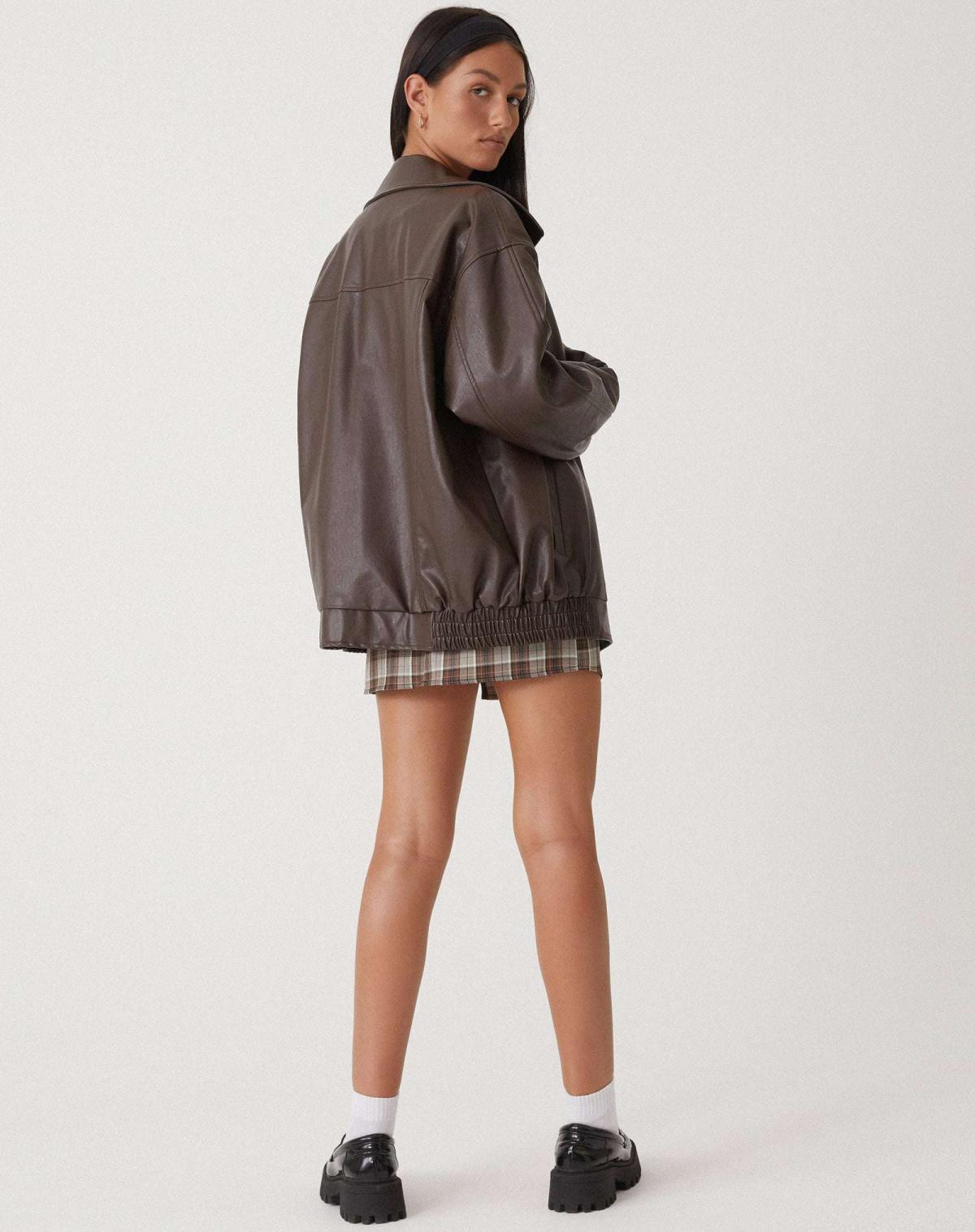 Sophia | Oversized Faux Leather Jacket